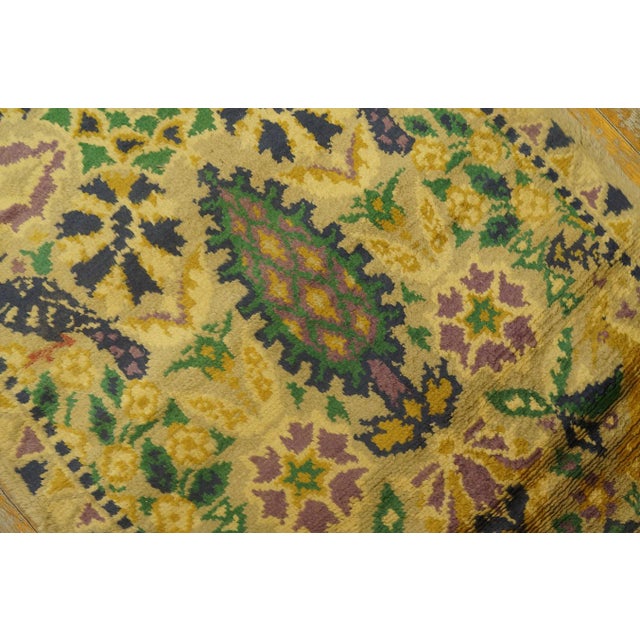 1920s 1920s Ivory Angora Antique Irish Donegal Arts & Crafts Carpet 3'6" X 11'2" Wool Rug Runner For Sale - Image 5 of 10