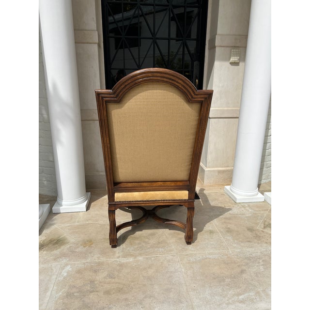 French 19th Century Louis XIV Style Walnut and Leather Chair For Sale - Image 3 of 5