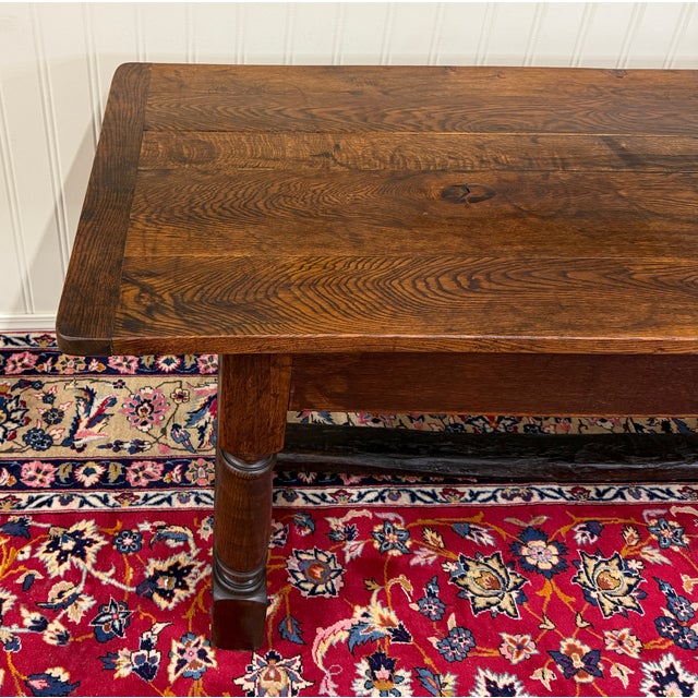 Late 19th Century Antique English Country Farm Dining Breakfast Table Farmhouse 75" Wide Oak 19thC For Sale - Image 5 of 16