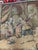 Beautiful vintage woven tapestry made in Belgium, featuring an elegant Rococo-style courtly scene with finely dressed...