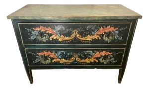 Italian Green Polychrome Chest of Drawers, 19th Century