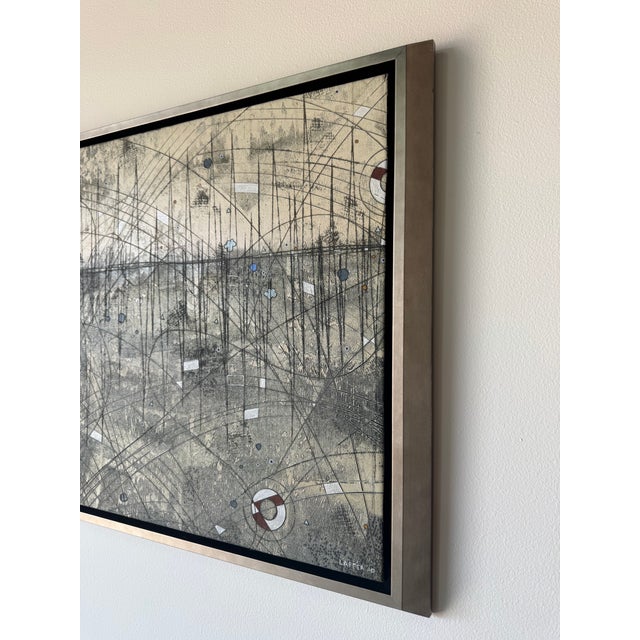 Wood Large - Erick Laffer American( b.1982) Expressionist Abstract Acrylic on Canvas Painting – Framed For Sale - Image 7 of 11