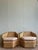 Mid-Century Modern Vintage Coastal Brown Jordan Faceted Rattan Lounge Chairs - A Pair For Sale - Image 3 of 12