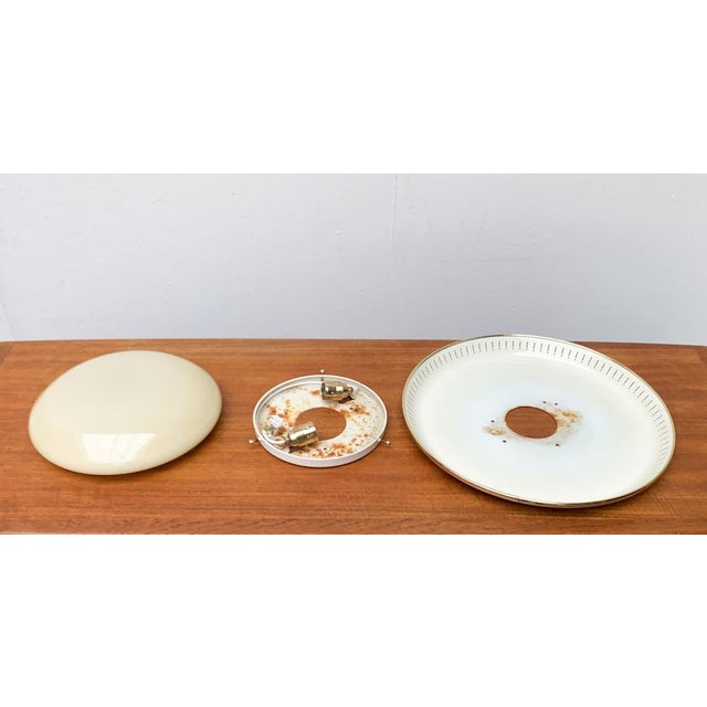 Mid-Century Metal and Glass Plafoniere Ceiling, 1960s For Sale - Image 17 of 18