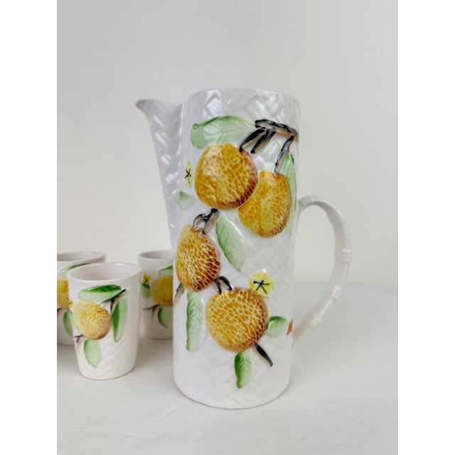 Our Own Import Vintage Ceramic Pitcher and Cups (set of 5) Adorable vintage pitcher and glasses made in Japan. White...