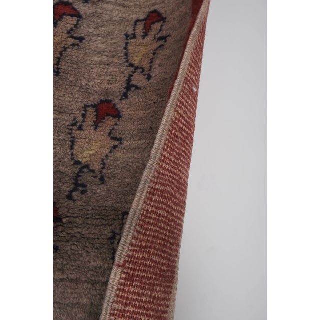 1960s Vintage Organic Wool Turkish Tulu Rug 3'7'' X 6'11'' For Sale - Image 10 of 13