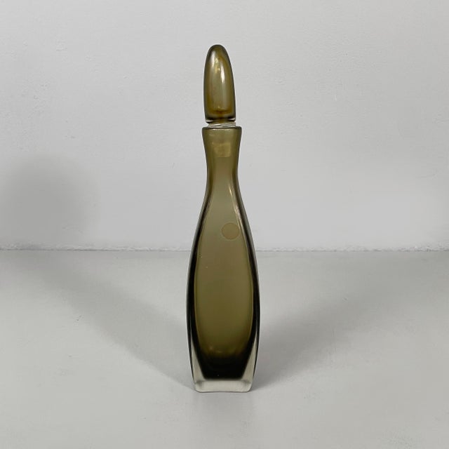 Italian Modern Red and Gray Murano Glass Bottles with Caps attributed to Venini, 1990s, Set of 2 For Sale - Image 15 of 17