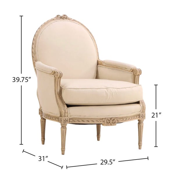 1930s Pair of French Painted Louis XVI Style Bergère Armchairs With Oval Backs For Sale - Image 4 of 6