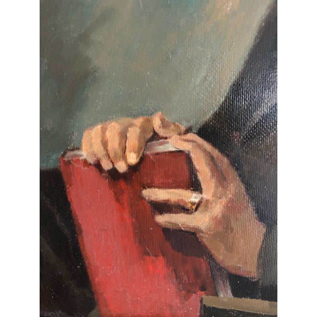 Mid Century Oil Painting Portrait of a Man by Jacob Gains For Sale In Philadelphia - Image 6 of 8