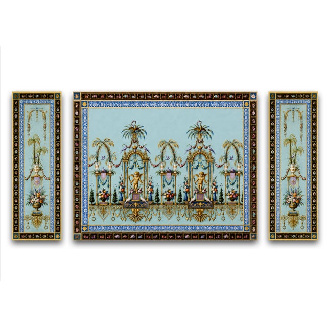 Paper Atelier Aria Lumae Palais De Versailles Arabesque Neoclassical Complete Four Piece Salon Panel Ensemble For Sale - Image 7 of 18
