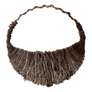 Vintage Handmade Wall Basket For Sale