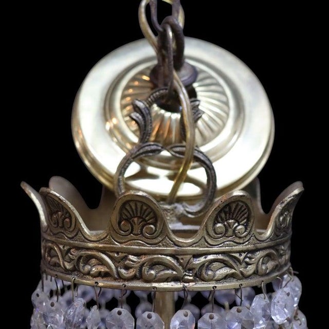 French Empire Style Crystal & Gilt Bronze “Crystal Basket” 8-Light Chandelier For Sale - Image 11 of 11