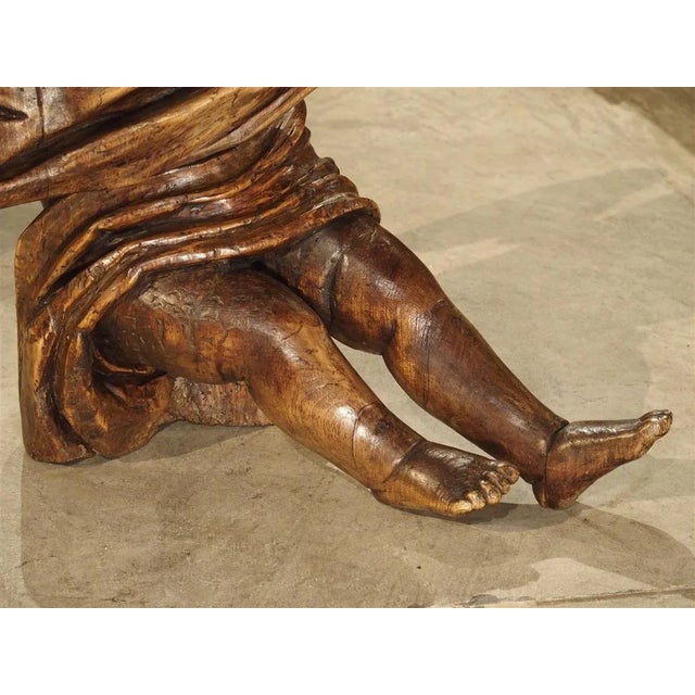 Antique Carved Wooden Cherub From Puy-En-Velay France, 18th Century For Sale - Image 10 of 13