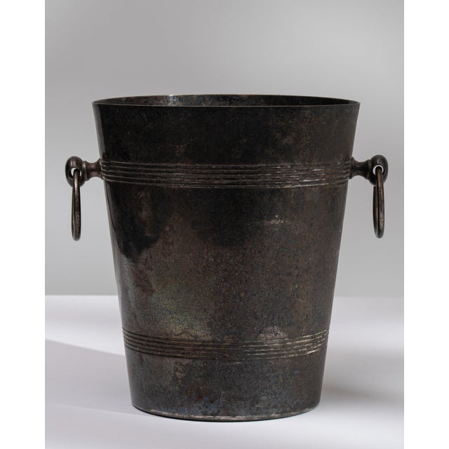 Chocolate Mid 20th Century France Chocolate Silver Ice Bucket For Sale - Image 8 of 15