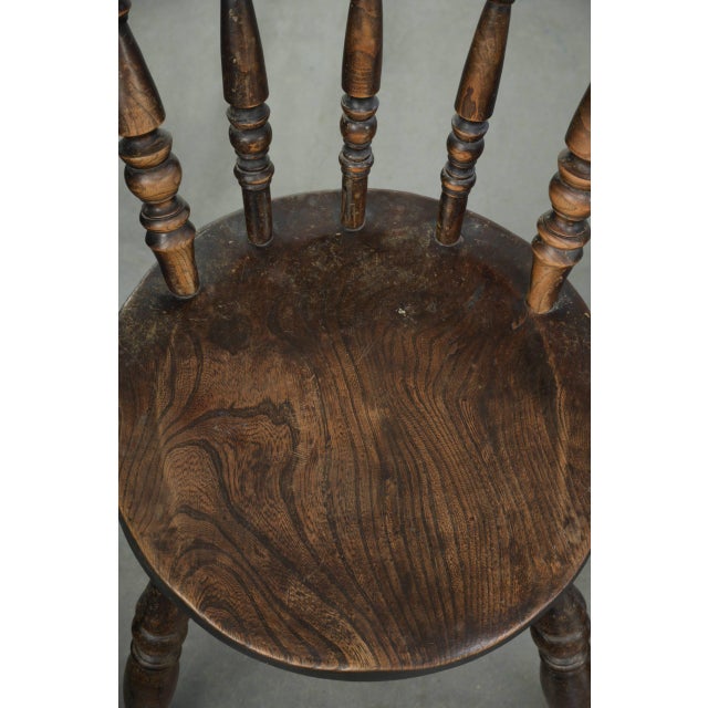 Antique English Wooden Windsor Bistro Chairs, 1800s, Set of 4 For Sale - Image 9 of 15