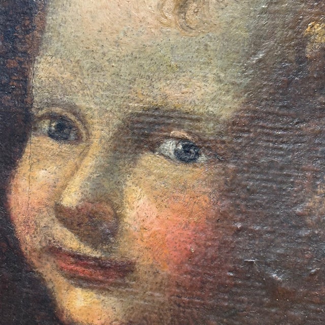 Angel-Putto Face, 1800s, Oil on Canvas, Framed For Sale - Image 11 of 12