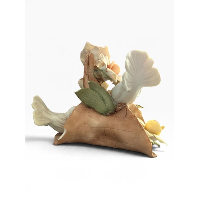 Vintage Capodimonte Porcelain Love Birds & Floral Arrangement | Made in Italy For Sale In Portland, ME - Image 6 of 8