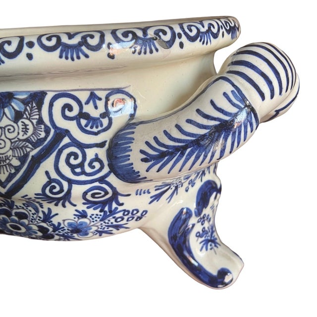1920s Baroque Style Delft Soup Tureen with Lid, 1930s For Sale - Image 5 of 9