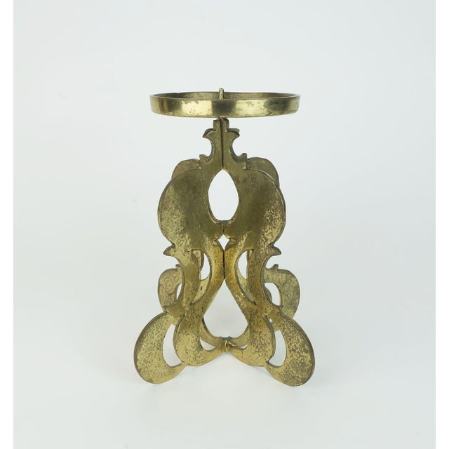 Mid-Century Brutalist Brass Candleholder, 1960s For Sale - Image 10 of 11