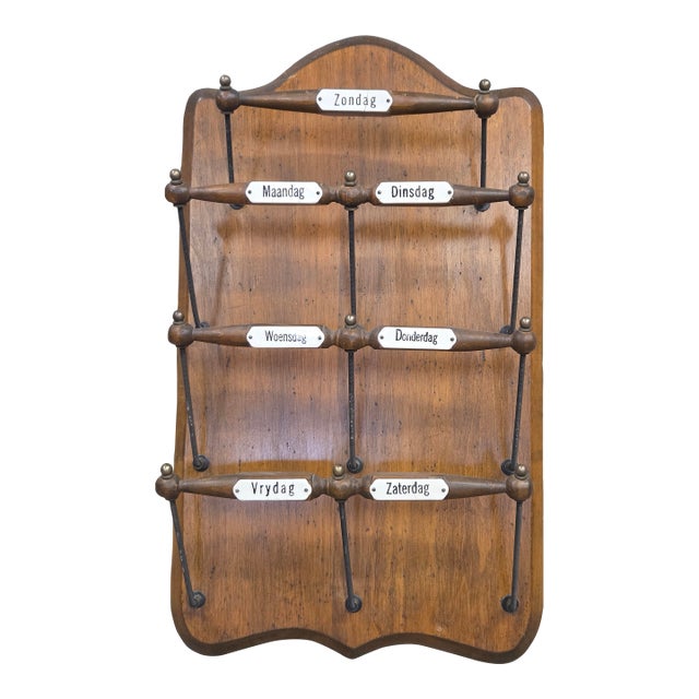 Antique Dutch Wall Mounted Organizational Rack for Newspapers/Magazines For Sale