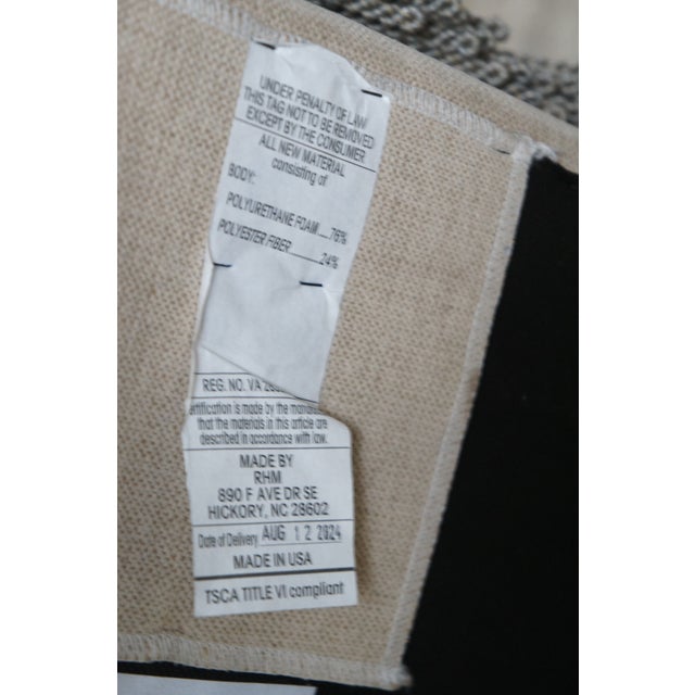 Linen Restoration Hardware Linen Upholstered Ottoman Bench Seat Stool Tassels 31" For Sale - Image 8 of 12