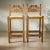 Pair Wood Carved Southwest Bar Stools | Sun With Rush Seat For Sale - Image 4 of 6