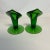 1950s 1950s Americana Folk Art Hand Blown Jack in the Pulpit Green Glass Candle Holders - A Pair. For Sale - Image 5 of 9