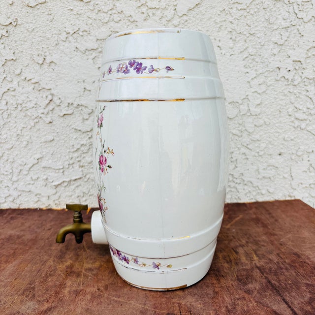 Antique English Staffordshire Scotch Whisky Ceramic Barrel, Circa 1900 For Sale - Image 4 of 14