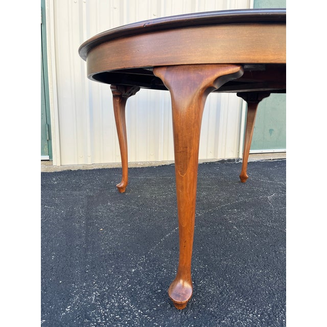 Early 1900s Large Round Oak Farmhouse Dining Table For Sale - Image 9 of 12