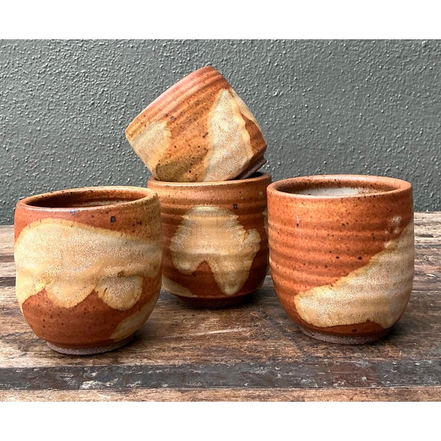 Vintage Original Studio Pottery Cups - Set of 4 For Sale - Image 10 of 12