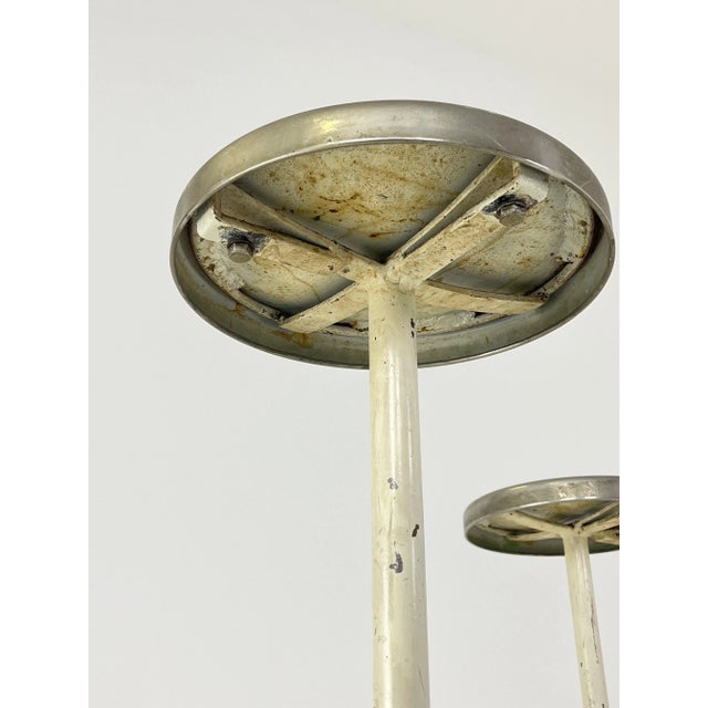 Vintage Italian Industrial Stools in Lacquered Metal, 1930, Set of 4 For Sale - Image 9 of 12