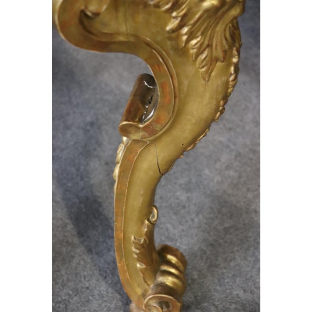 French Louis XV Giltwood Marble Top Center Table C.1880s Era For Sale - Image 10 of 14
