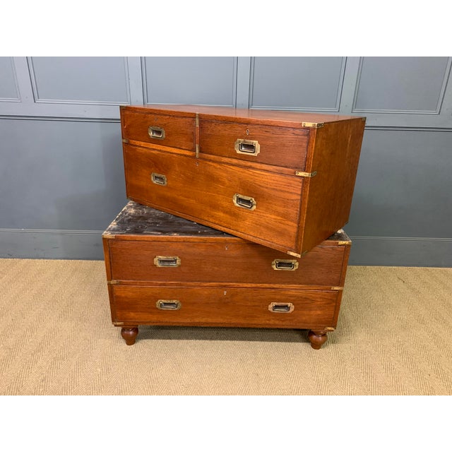 Victorian Teak Military Chest by Army & Navy, 1885 For Sale - Image 9 of 16