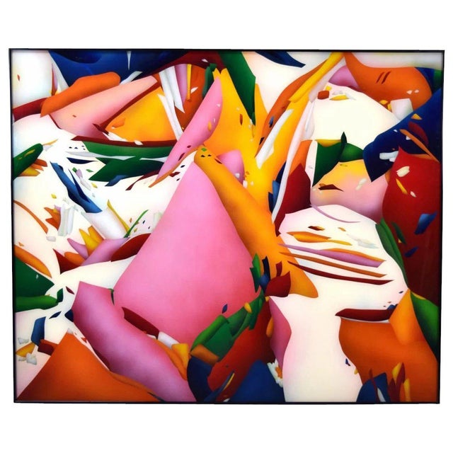 Abstract Airbrush Op Art Painting on Acrylic Paul Pinzarrone Illinois