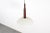 Mid-Century Modern Italian Suspension Lamp in Wood and Frosted Glass, 1960s For Sale - Image 4 of 14