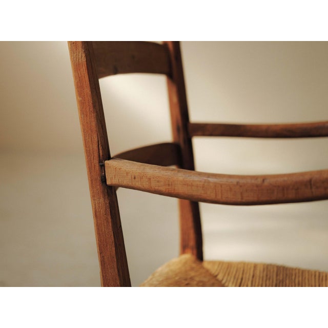 French Folk Armchair in Wood and Rush, Auvergne, 1900s For Sale - Image 15 of 17