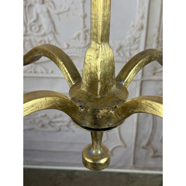 Metal Gilt Gold Metal Leaf Chandelier by Miamar Home - Pair For Sale - Image 7 of 15