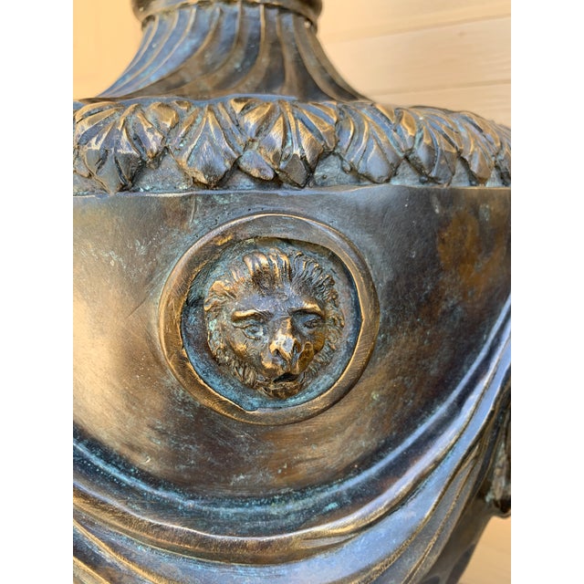 20th Century Monumental Neoclassical Covered Urns Attributed to Maitland Smith, Pair For Sale - Image 12 of 14