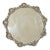 Antique English Footed Silver Plate Salver Tray With Chased Shell Border For Sale