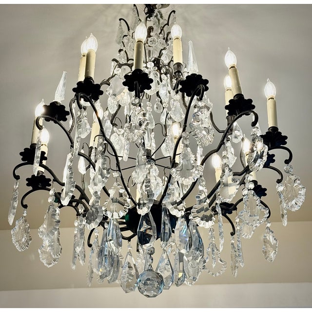 Late 19th Century French Louis XV Style Bronze and Crystal Chandelier For Sale - Image 15 of 18