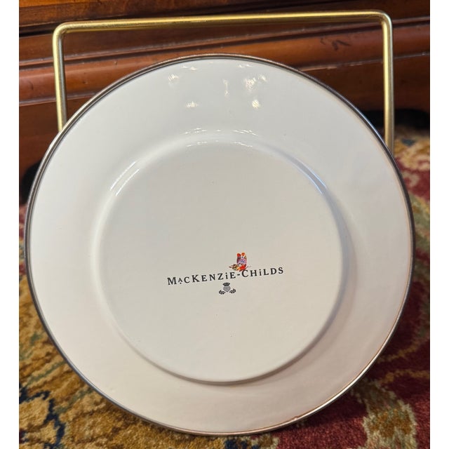 Early 21st Century MacKenzie-Childs Butterfly Enamel Metal Salad / Dessert Plate, 8” For Sale - Image 5 of 7