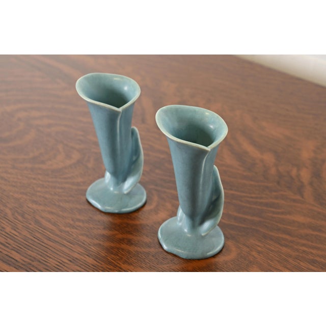 Art Deco Rookwood Pottery Arts & Crafts Glazed Ceramic Vases, 1949 For Sale - Image 3 of 12