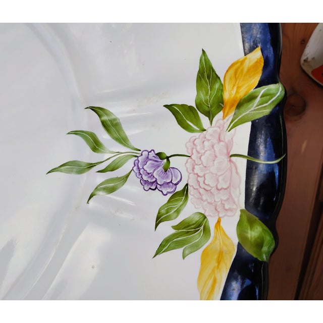 Ceramic Vintage Hand Painted Porcelain Sink For Sale - Image 7 of 7