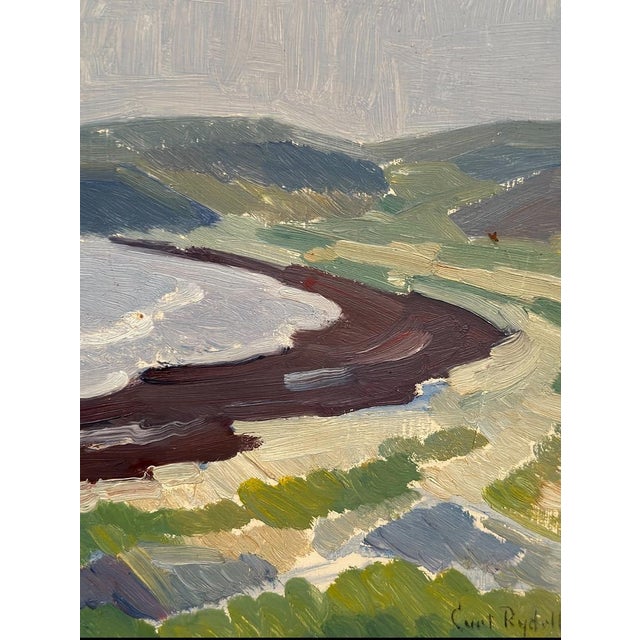 Curt Rydell, Coastal Landscape, 1950s, Oil Painting on Panel, Framed For Sale - Image 16 of 18