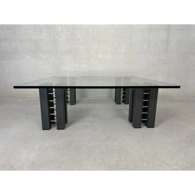 Coffee Table in Glass and Steel For Sale - Image 6 of 6