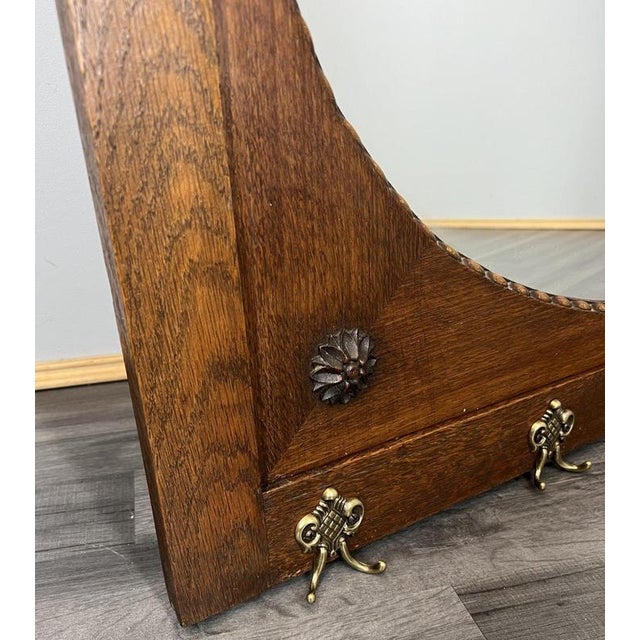 Vintage French Style Carved Oak Wall Mirror For Sale - Image 3 of 10