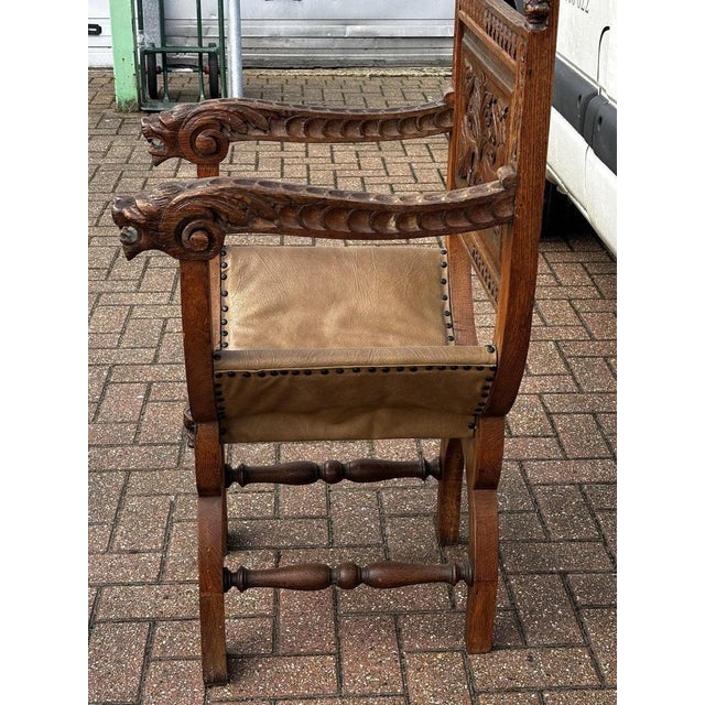 Edwardian Chair in Oak For Sale - Image 11 of 13