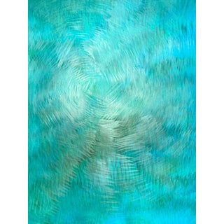 Echoes 03 - Weightless Ash Original Painting Art by Carrie Bergey - Turquoise White Blue For Sale