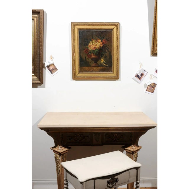 18th Century French Floral Still Life Oil Painting, Framed For Sale - Image 4 of 12