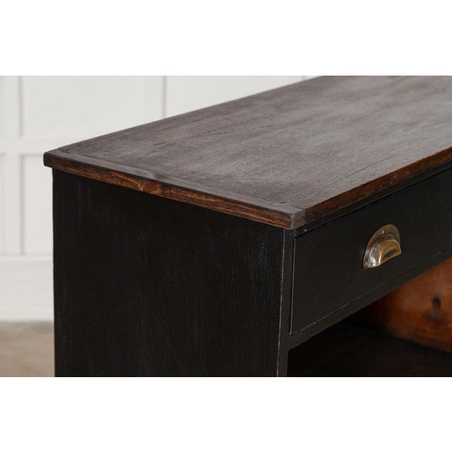 19th Century English Ebonised Mahogany & Pine Shop Counter, 1890s For Sale - Image 13 of 16
